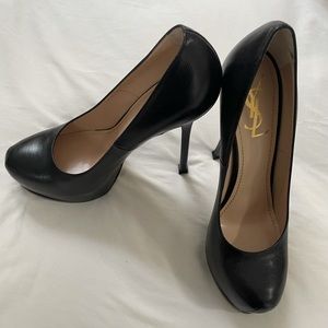 YSL Tribute Black Leather Pumps